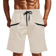TIOZONEY - Pantalones cortos casuales ligeros - Blanco