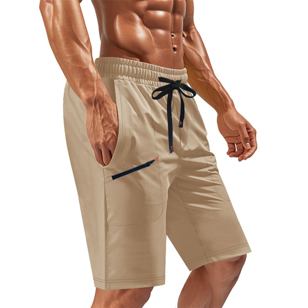 TIOZONEY - pantalones cortos de verano con bolsillos - Marrón