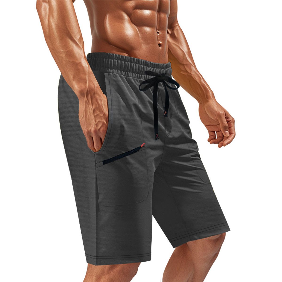 TIOZONEY - pantalones cortos de verano con bolsillos - Gris