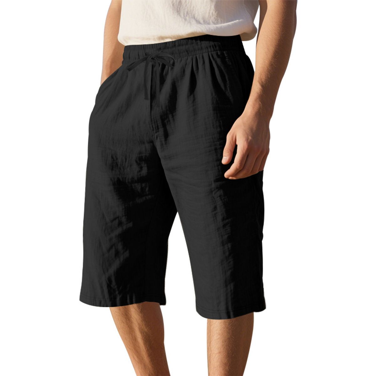 TIOZONEY - pantalones cortos de verano con bolsillos - Negro