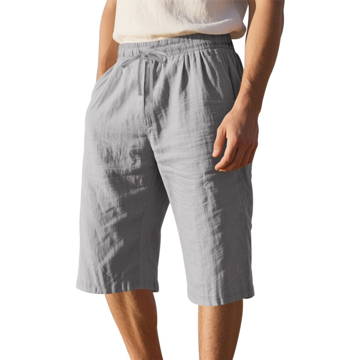 TIOZONEY - pantalones cortos de verano con bolsillos - Gris