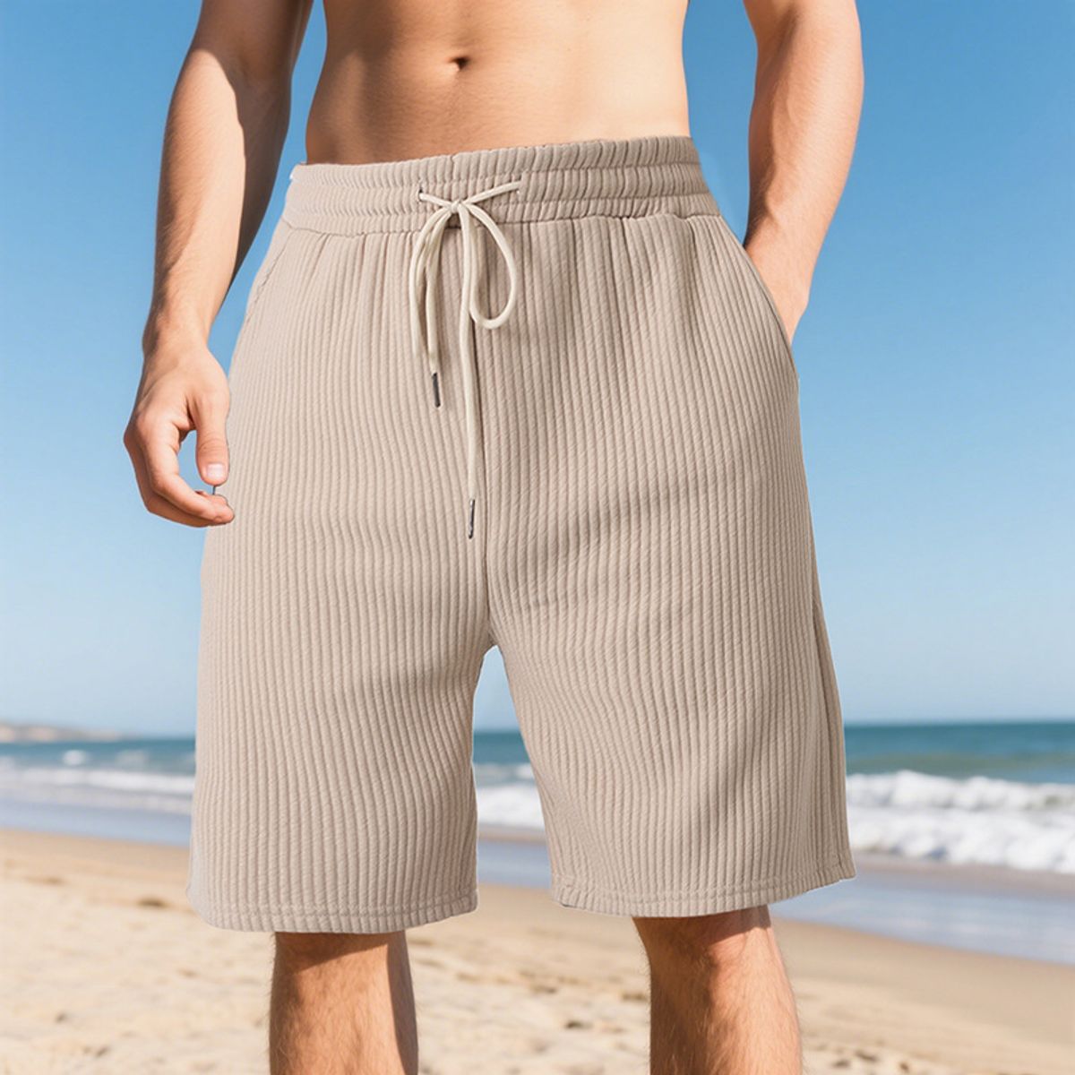 TIOZONEY - pantalones cortos de verano con bolsillos - Marrón