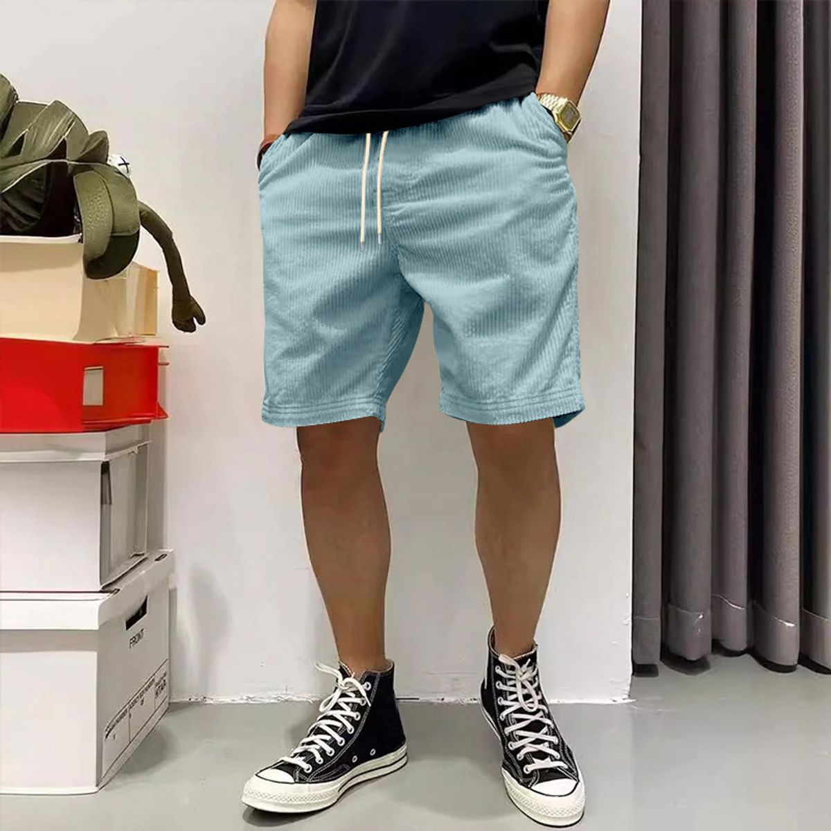 TIOZONEY - pantalones cortos casuales ligeros - Azul