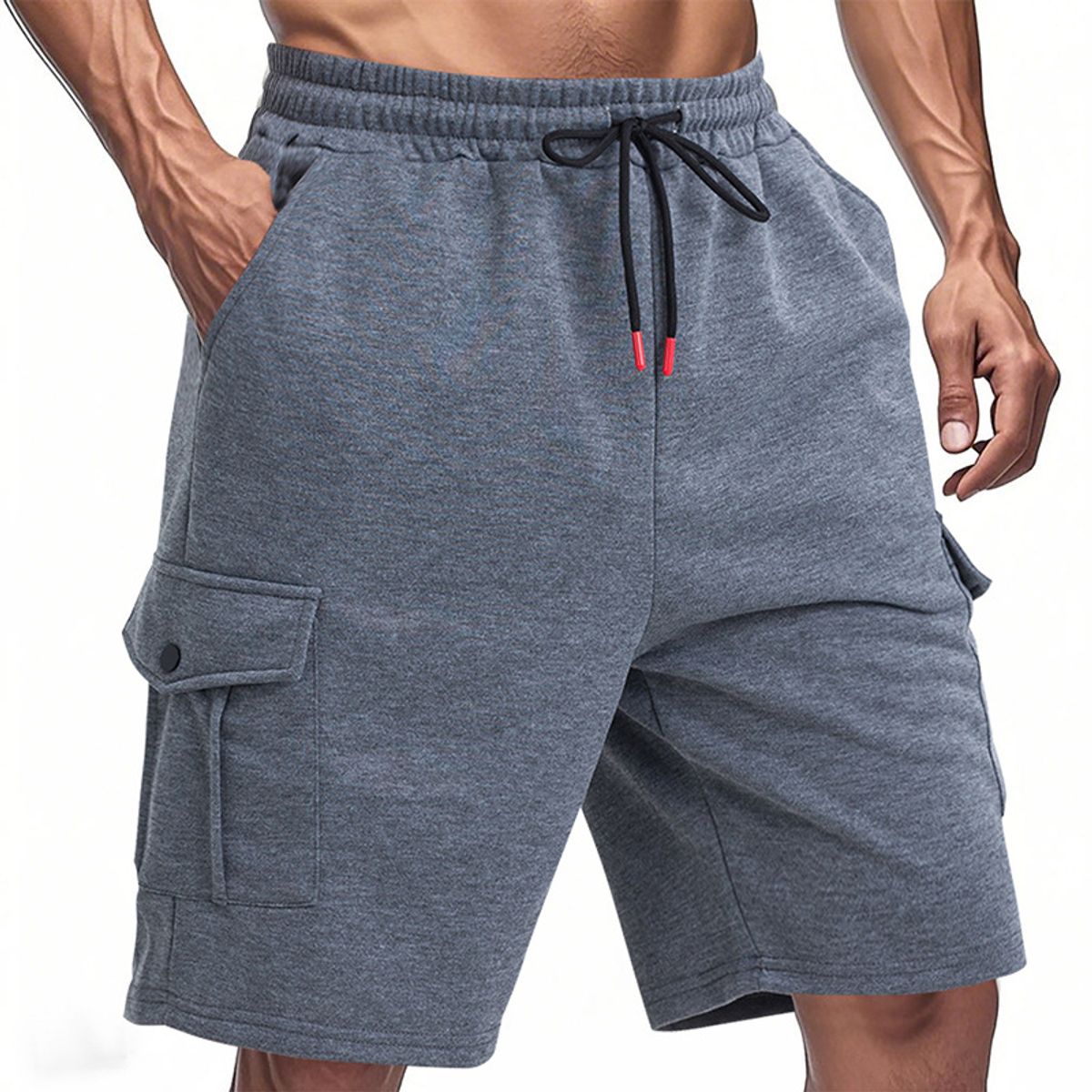 TIOZONEY - pantalones cortos de verano con bolsillos - Gris