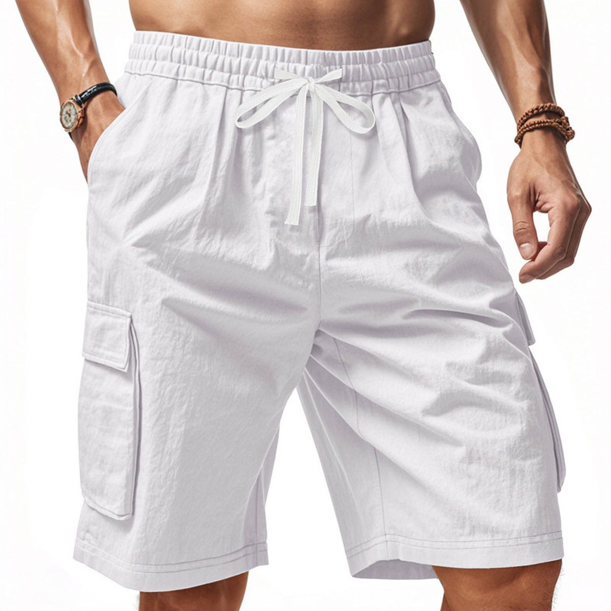 TIOZONEY - pantalones cortos casuales ligeros - Blanco