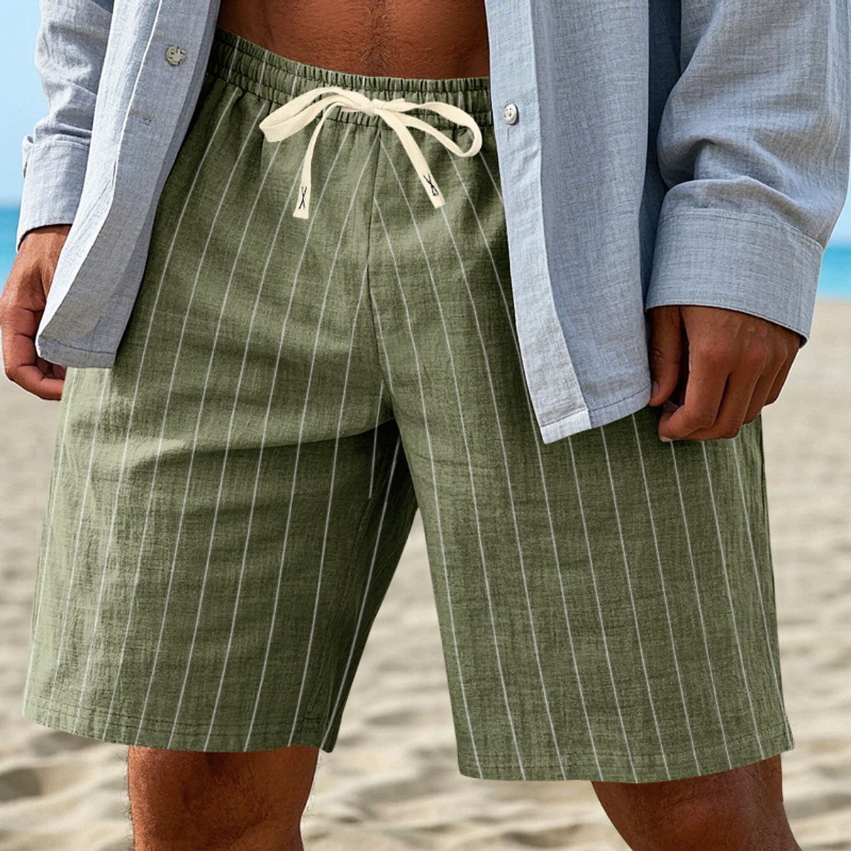 TIOZONEY - pantalones cortos de verano con bolsillos - Verde