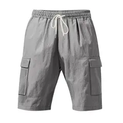 TIOZONEY - Pantalones cortos de verano con bolsillos - Gris