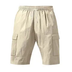 TIOZONEY - Pantalones cortos casuales ligeros - Beige