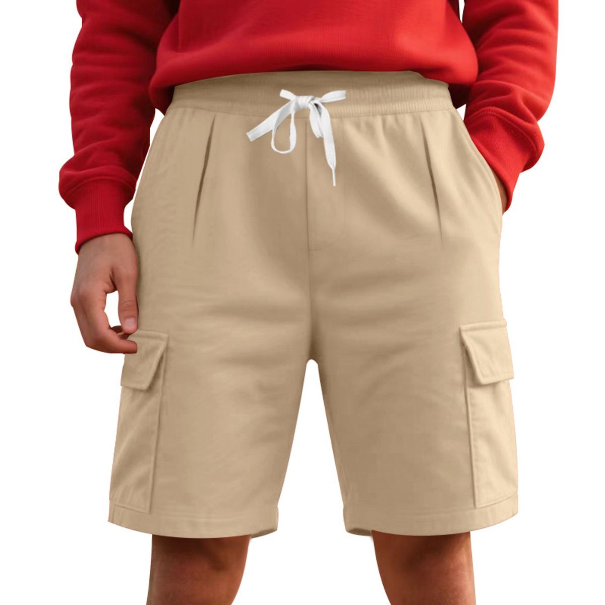 TIOZONEY - pantalones cortos casuales ligeros - Beige