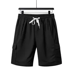 TIOZONEY - Pantalones cortos de verano con bolsillos - Negro