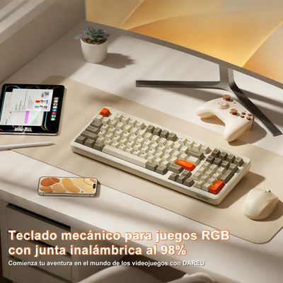 Imagen 2 del producto Teclado Mecánico Gaming EK-98PRO 98% Bluetooth 2.4G Gasket Hot-Swap
