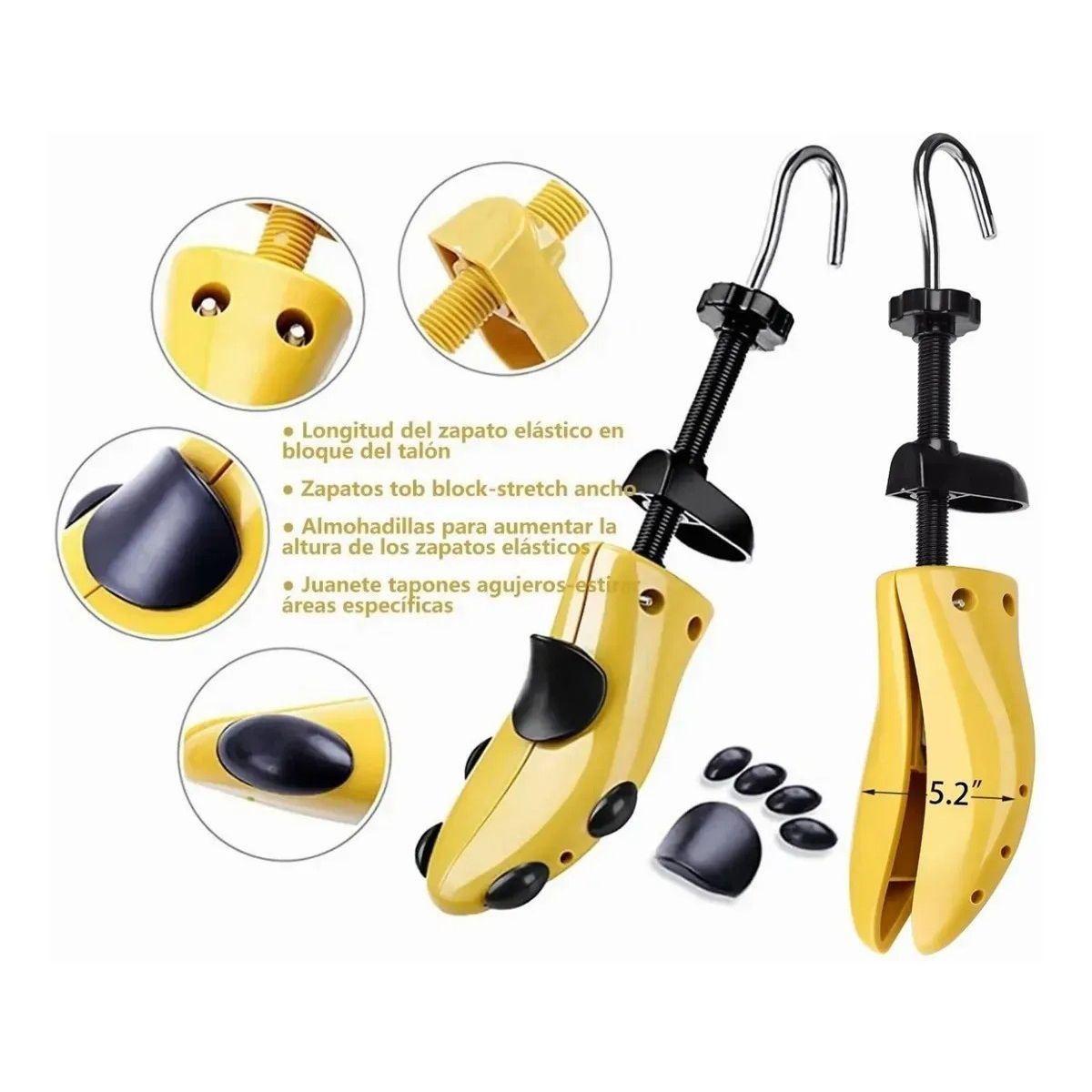 KUANGYE - Ensanchador De Zapatos De Plástico Ajustable 2 Pcs