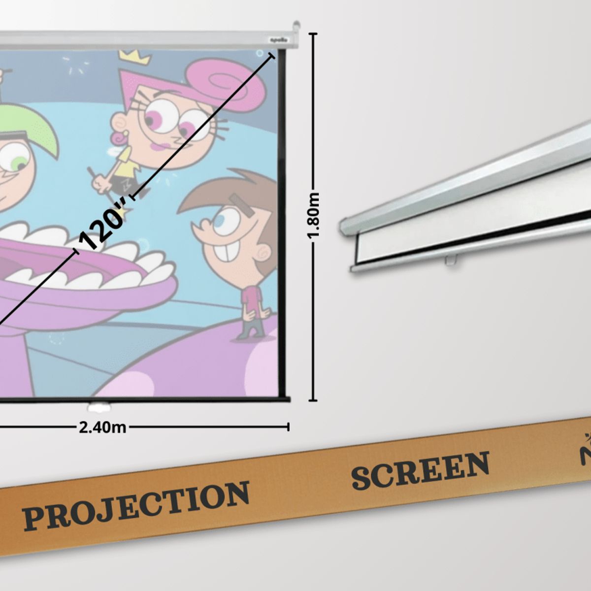 MALIK - Telon Mural 240x180 cm 43 para proyector Epron 1485FI+