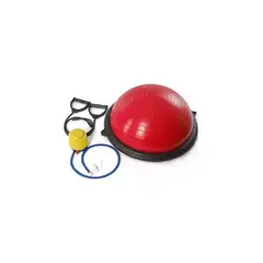 GENERICO - Pelota Bosu Medio Balon Con Manillas Yoga Pilates Rojo