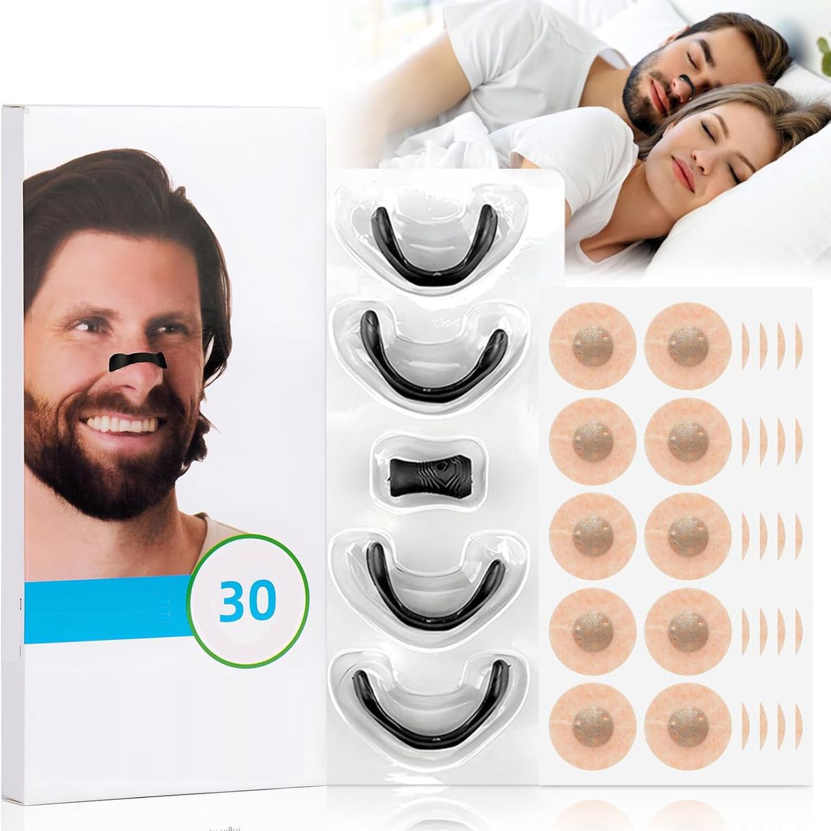 KUANGYE - 30pcs Kit De Dilatadores De Respiración Nasalanti Ronquido