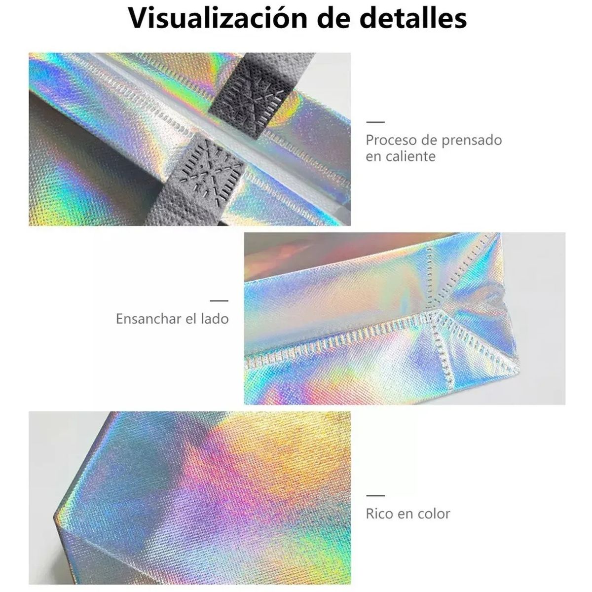 KUANGYE - 20 Bolsas De Regalo Iridiscentes No Tejidas Con Asas 27x32cm