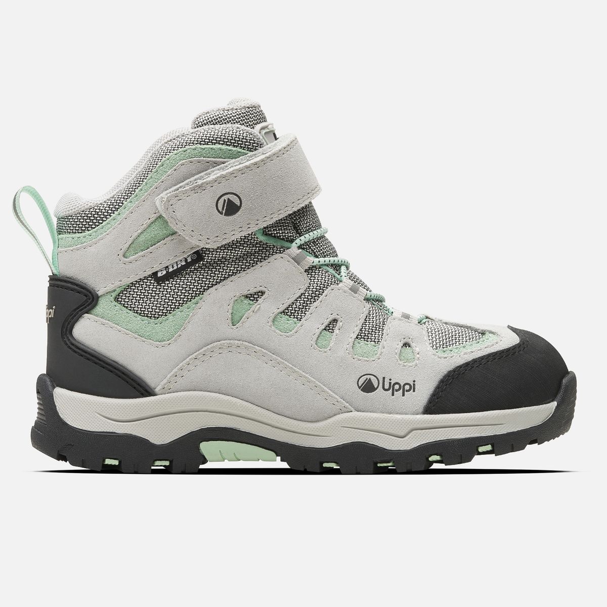 LIPPI - Botín Niña Puelo Cs Hi Velcro Gris Claro / Verde Agua Lippi