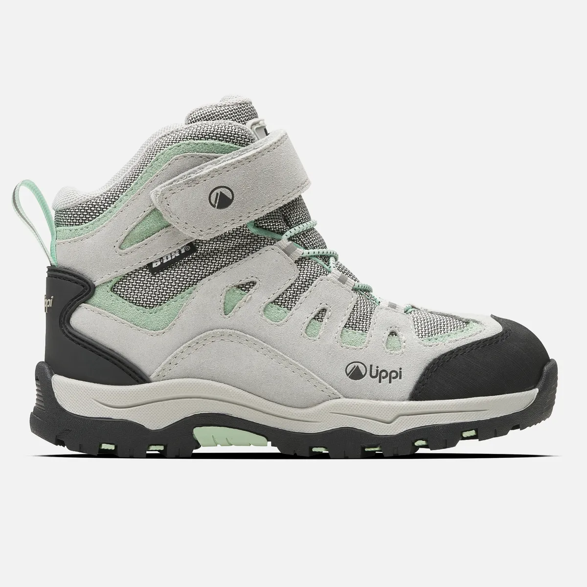 LIPPI - Botín Niña Puelo Cs Hi Velcro Gris Claro / Verde Agua Lippi