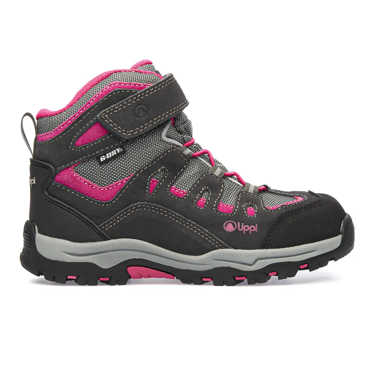 LIPPI - Botín Niña Puelo Cs Hi Velcro Gris / Fucsia Lippi