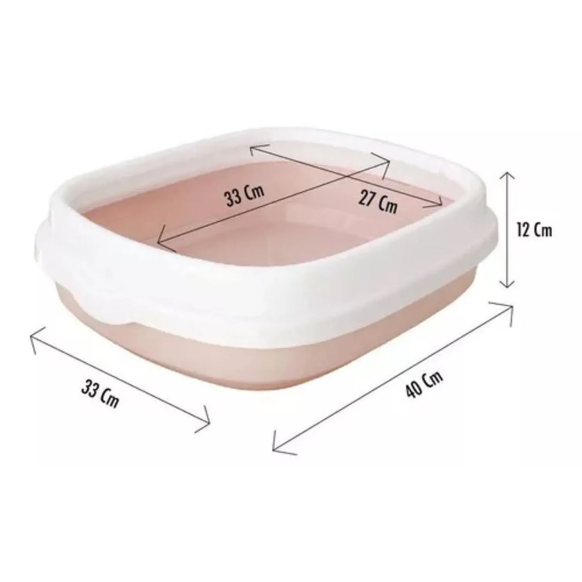 GENERICO - Arenero Para Gatos pequeño 40x33x12 rosado