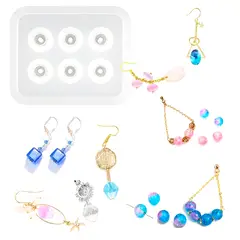 GENERICO - 6 Moldes Silicona Joyeria Pulseras Collar Aretes Diy Resina