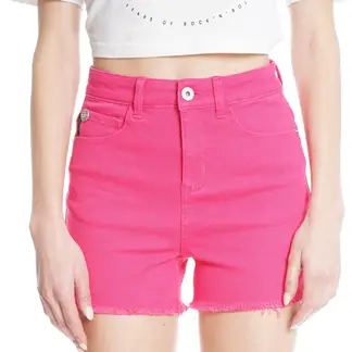 ELLUS - Short Tiro Ultra Alto Basta Deshilachada Color