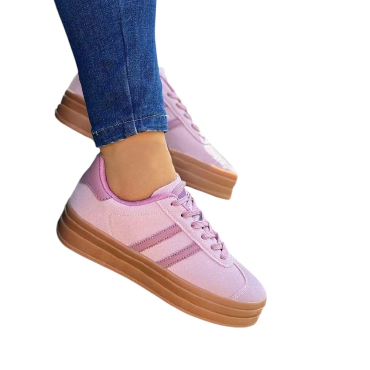 HERIEL - Zapatilla Rosa Plataforma Mujer