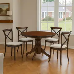 ALAIA HOME - Juego de Comedor Victoria Chocolate 4 Sillas Crossback