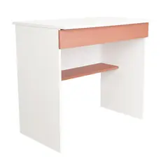FMFURNITURE - Escritorio Con 1 Cajon 73x80x498 Cm Blanco Y Salmon