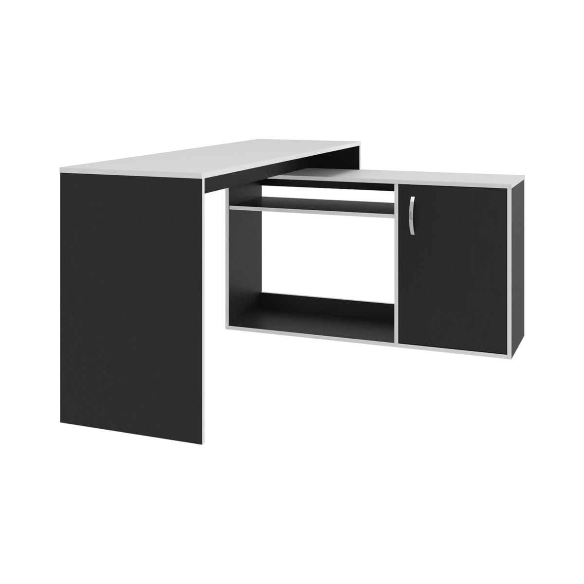 FMFURNITURE - Escritorio Gamer Fm Negro Y Blanco 765x150x1165 Cm