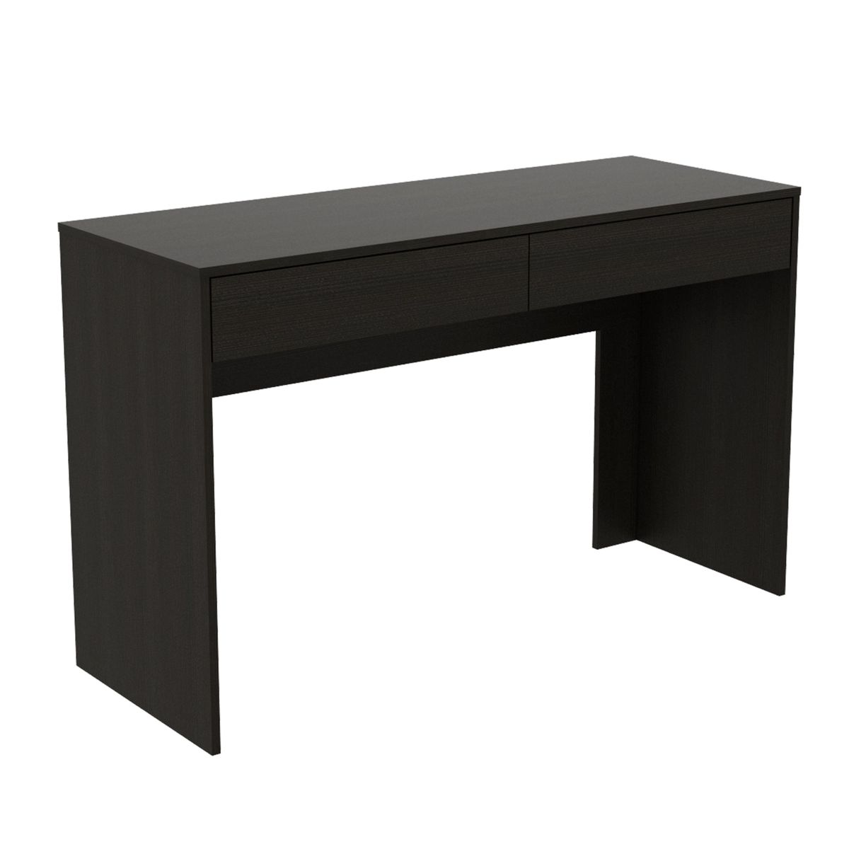 FMFURNITURE - Escritorio Moderno Con 2 Cajones 75x120x45 Cm Negro