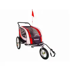 KIDSCOOL - CARRITO JOGGER BABY TRAILER PARA 2 NIÑOS ROJO