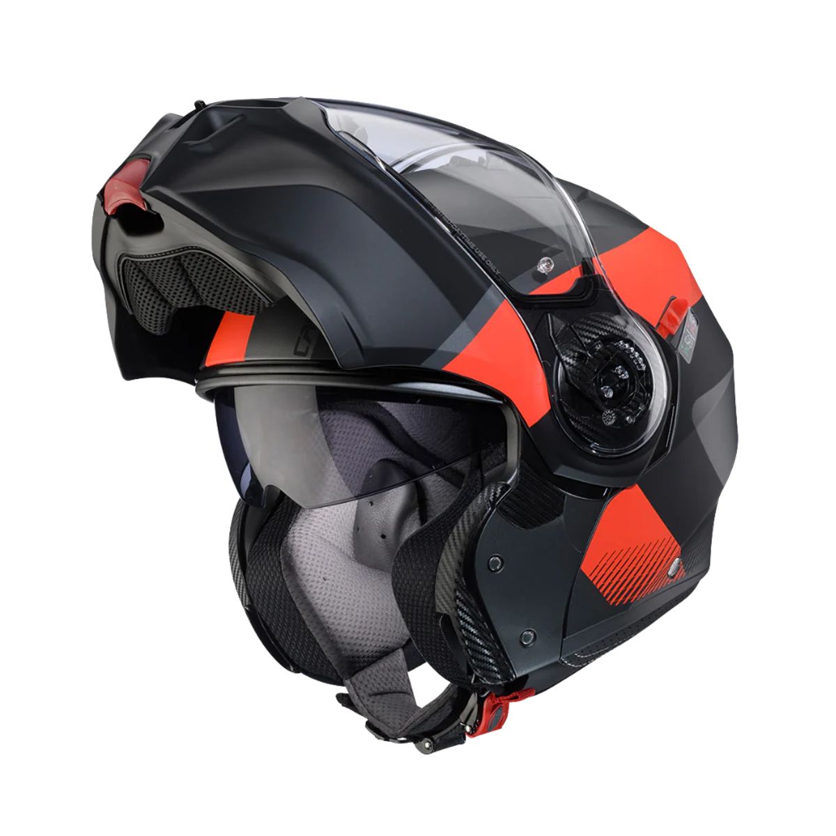 CABERG - Casco Para Moto Caberg Evo Indy Matt Gun Metal Red Fluor Black_.