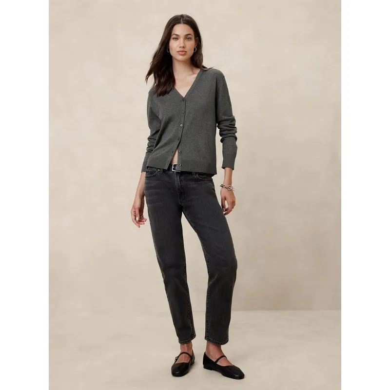BANANA REPUBLIC - Sweater Mujer Forever V-Neck Cardigan Negro Banana Republic