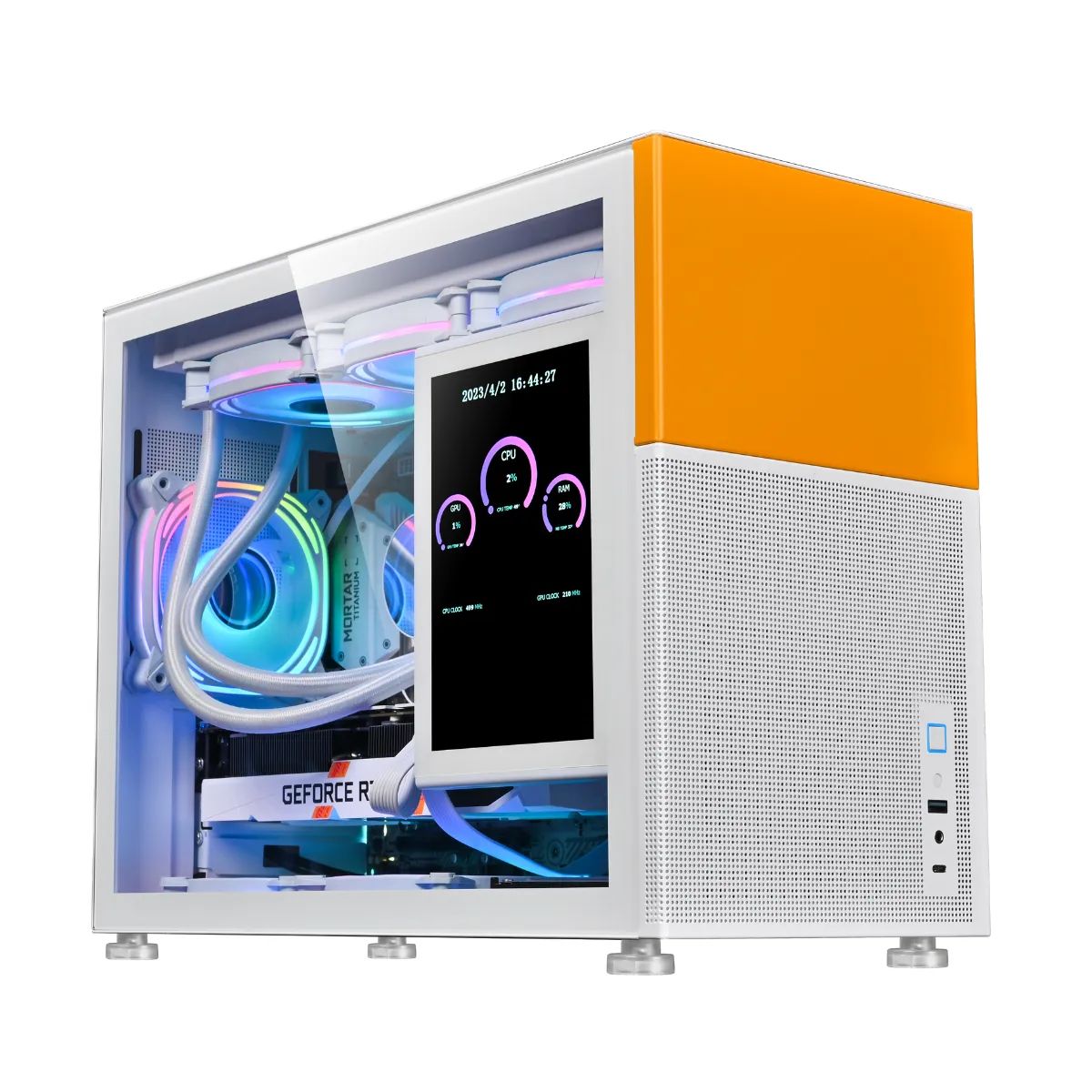 KRONOS - Gabinete Kronos Magic Pantalla Modular mATX USB 3.0 Vidrio Blanco