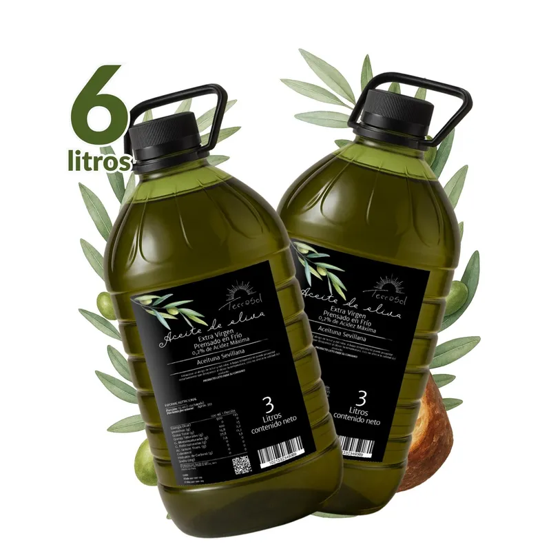 GENERICO - Aceite de Oliva Extra Virgen Terrasol 3L X 2 Bidones - Amarillo