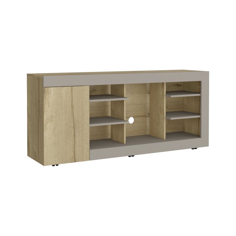 Mesa Para Tv 65 Fm 68x150x38 Cm Cafe Claro Y Gris