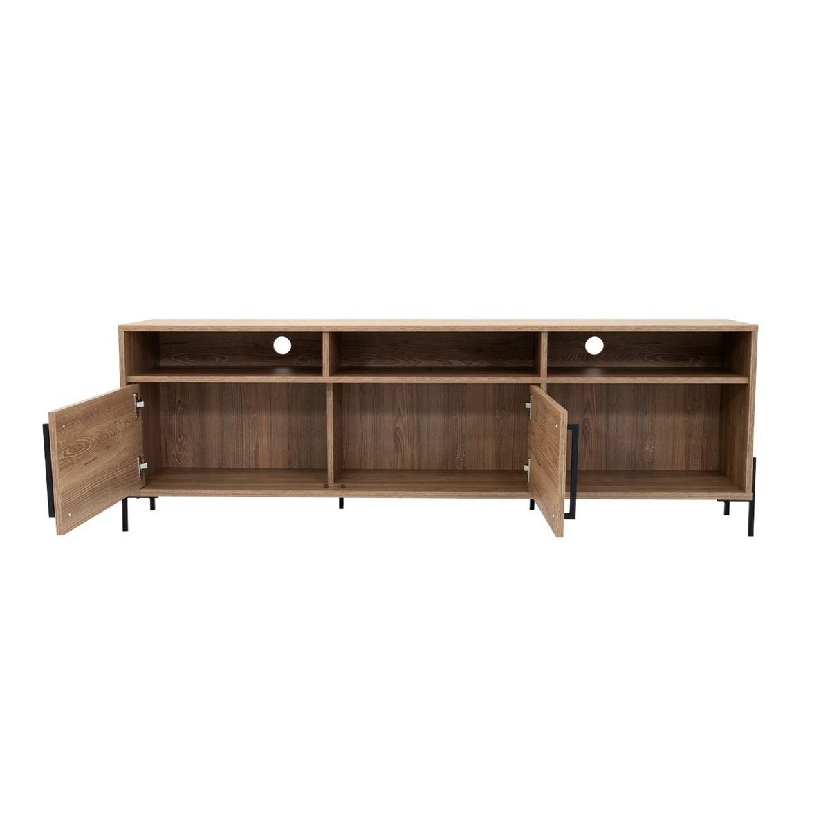 FMFURNITURE - Mesa De Tv 70 Con 2 Puertas 534x1585x346 Cm Café Claro