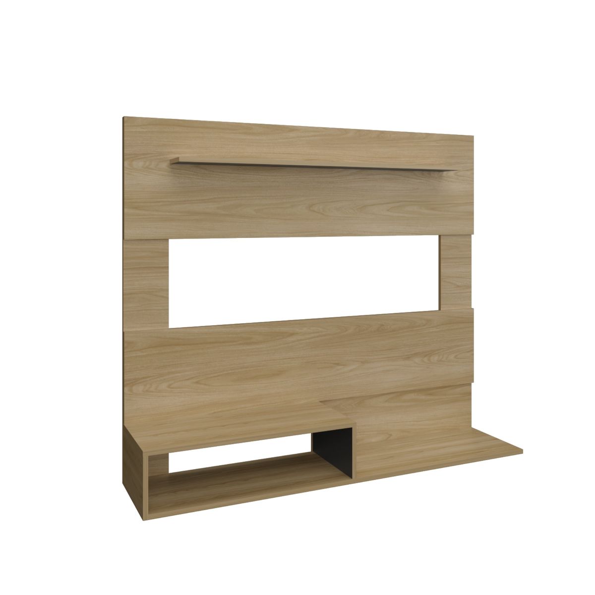 FMFURNITURE - Panel Tv  55 120x150x315 Cm Fm-001O Café Claro Y Negro