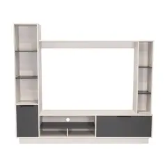 FMFURNITURE - Centro De Entretenimiento Tv 60 Gris 1768x202x35 Cm