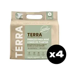 TERRA - Pañales Biodegradables x 4 Paquetes XG 64 uns.