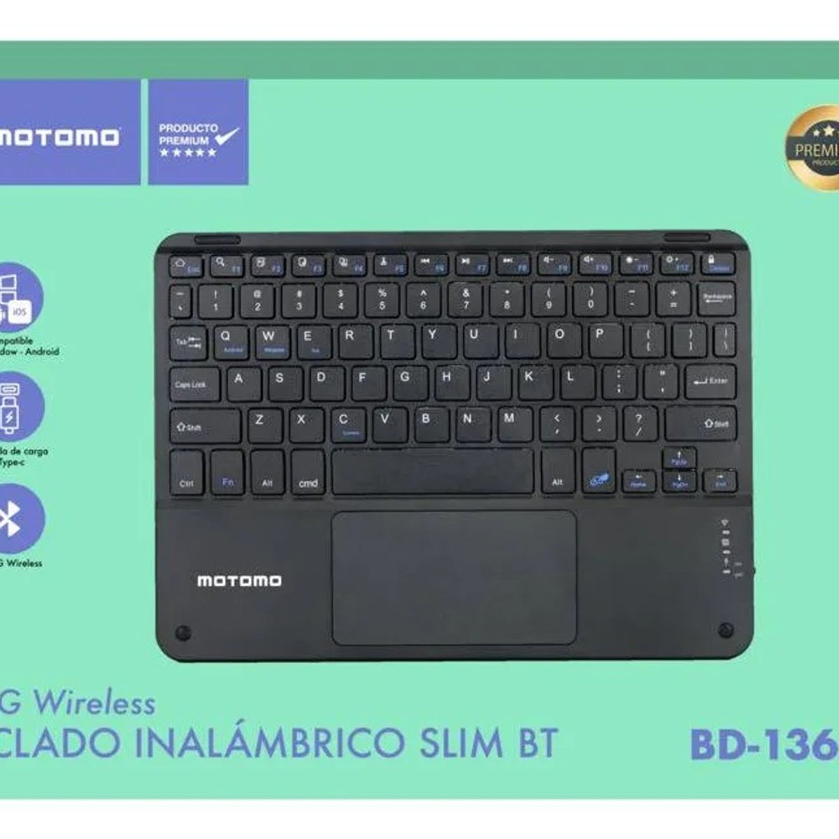 MOTOMO - Computación Teclado Español Inalambrico Bd-136a Bt
