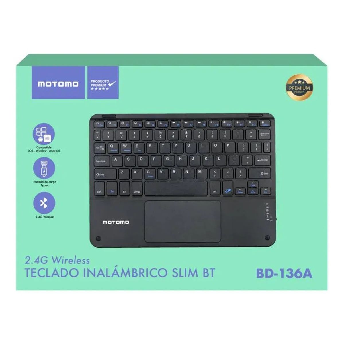 MOTOMO - Computación Teclado Español Inalambrico Bd-136a Bt