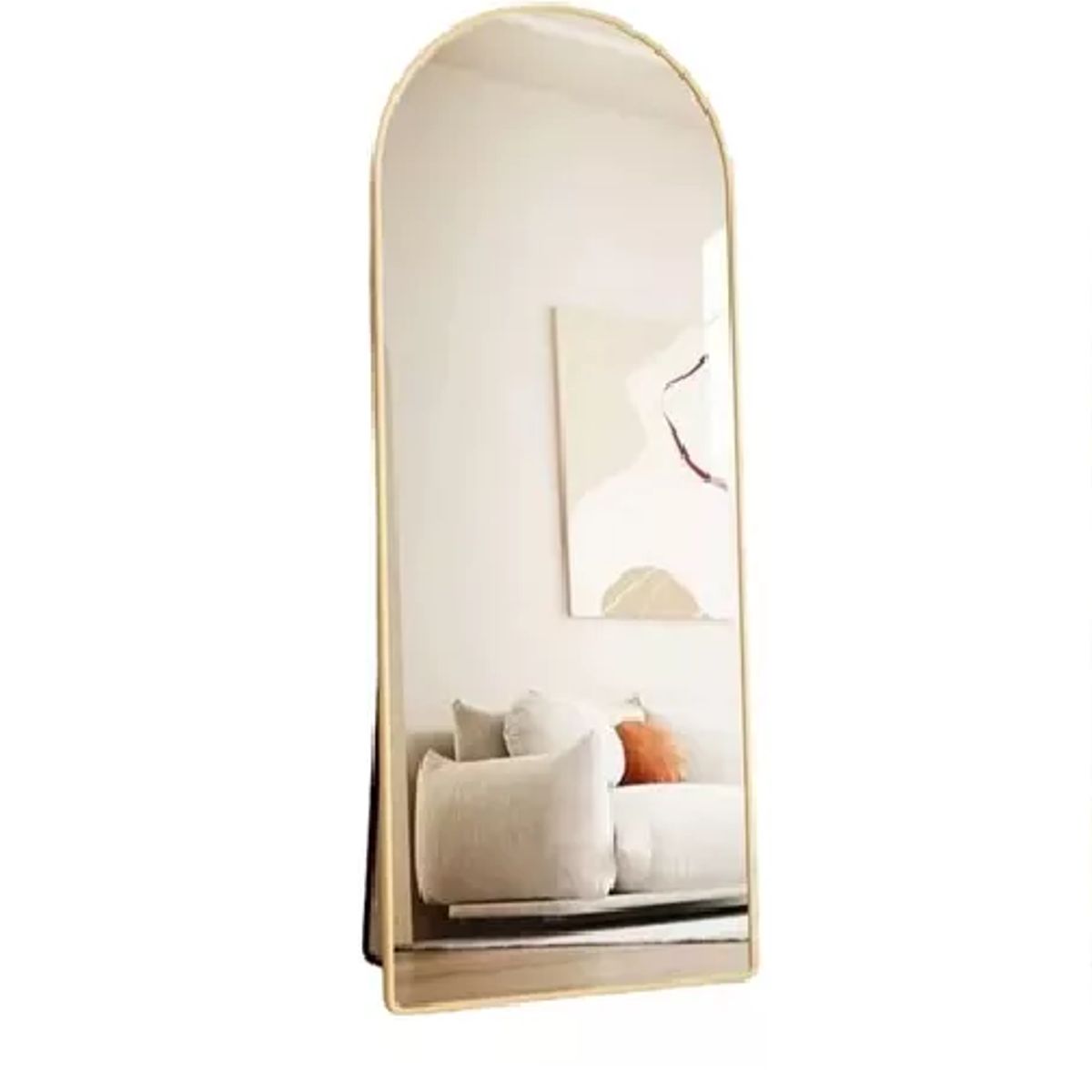 GENERICO - Espejo de Lujo 2 en 1 Pie o Pared Acabado Dorado 160m