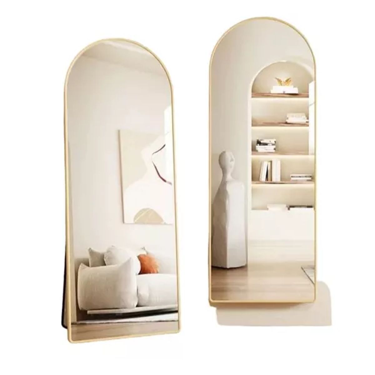 GENERICO - Espejo de Lujo 2 en 1 Pie o Pared Acabado Dorado 160m