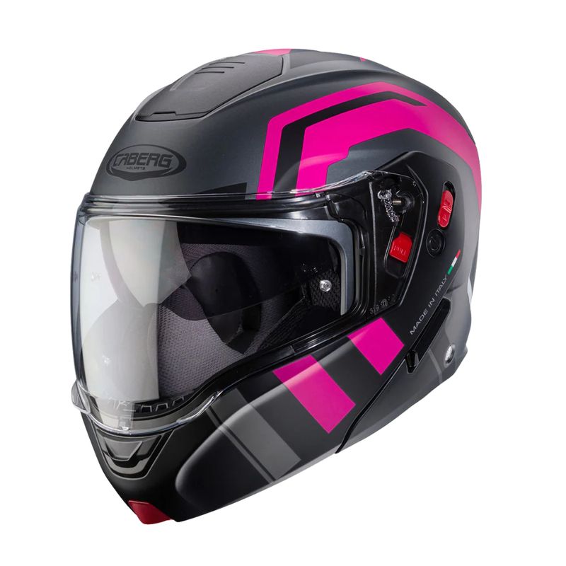 CABERG - Casco Para Moto Horus X Road Matt Gun Metal Black Fuchsia