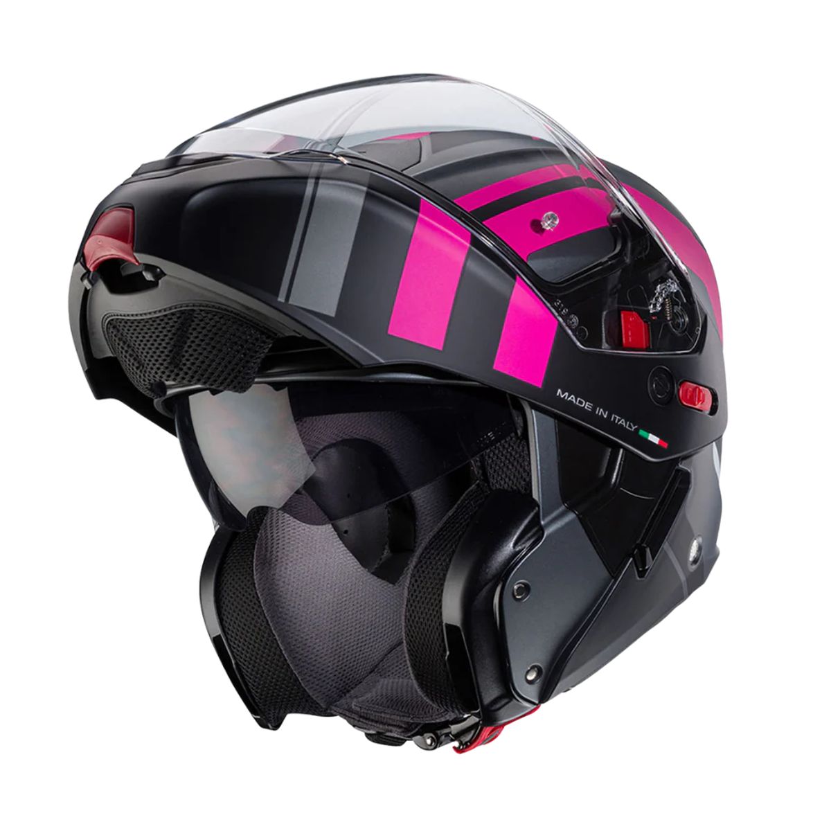 CABERG - Casco Para Moto Horus X Road Matt Gun Metal Black Fuchsia_.