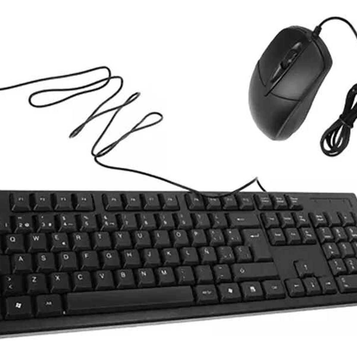 GENERICO - Kit cableado Teclado Y Mouse Alámbrico Negro