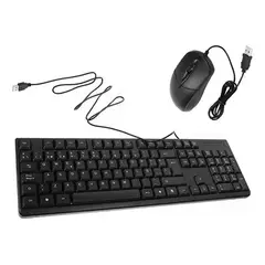 GENERICO - Kit cableado Teclado Y Mouse Alámbrico Negro