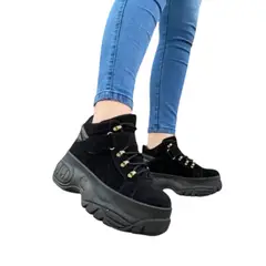 HERIEL - Zapatilla Negra Plataforma Mujer